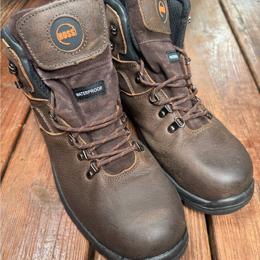 Men's Hoss Brown Waterproof Steel Toe Boots
